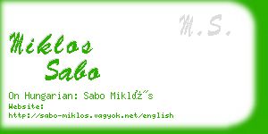 miklos sabo business card